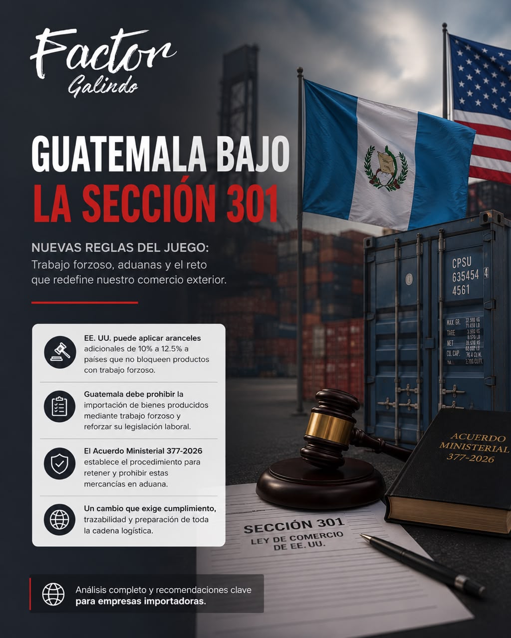 Trabajo forzoso, aduanas y comercio internacional: el nuevo filtro de cumplimiento que Guatemala ya no puede ignorar